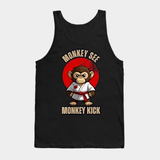 Funny Karate Monkey, Monkey See Monkey Kick Tank Top